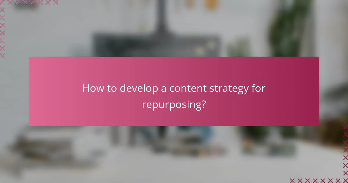 How to develop a content strategy for repurposing?