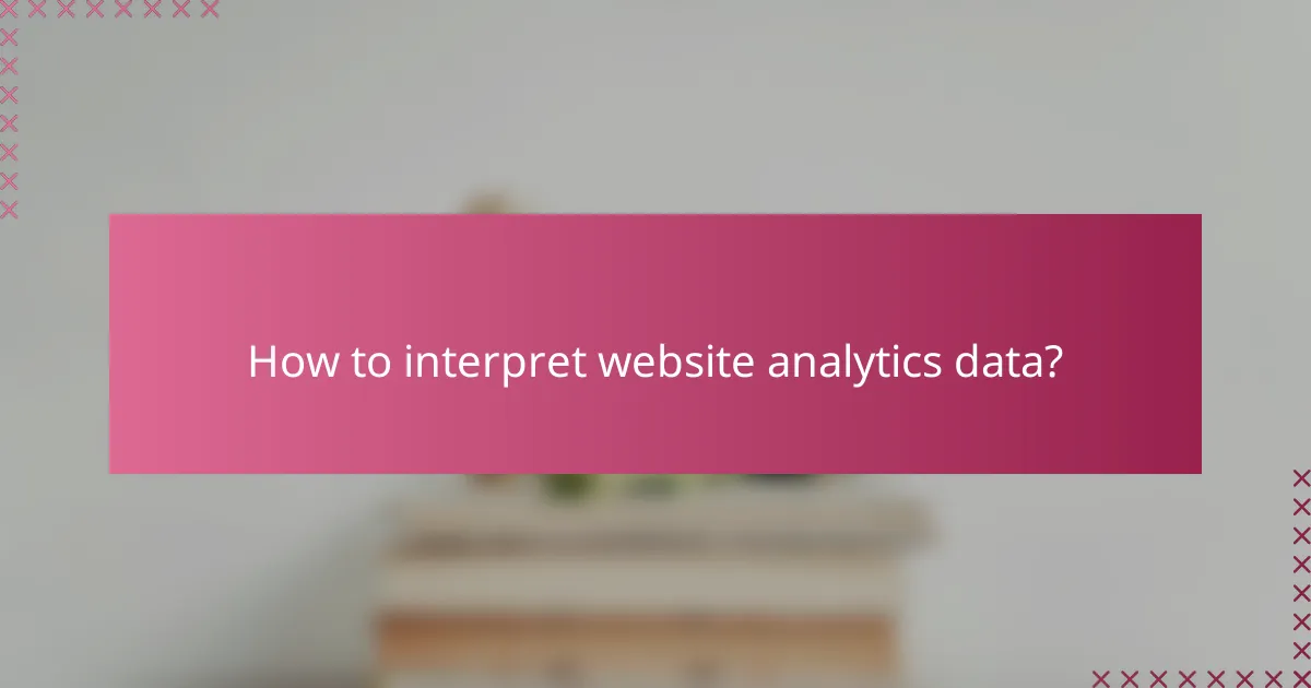 How to interpret website analytics data?