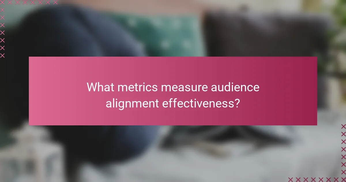 What metrics measure audience alignment effectiveness?