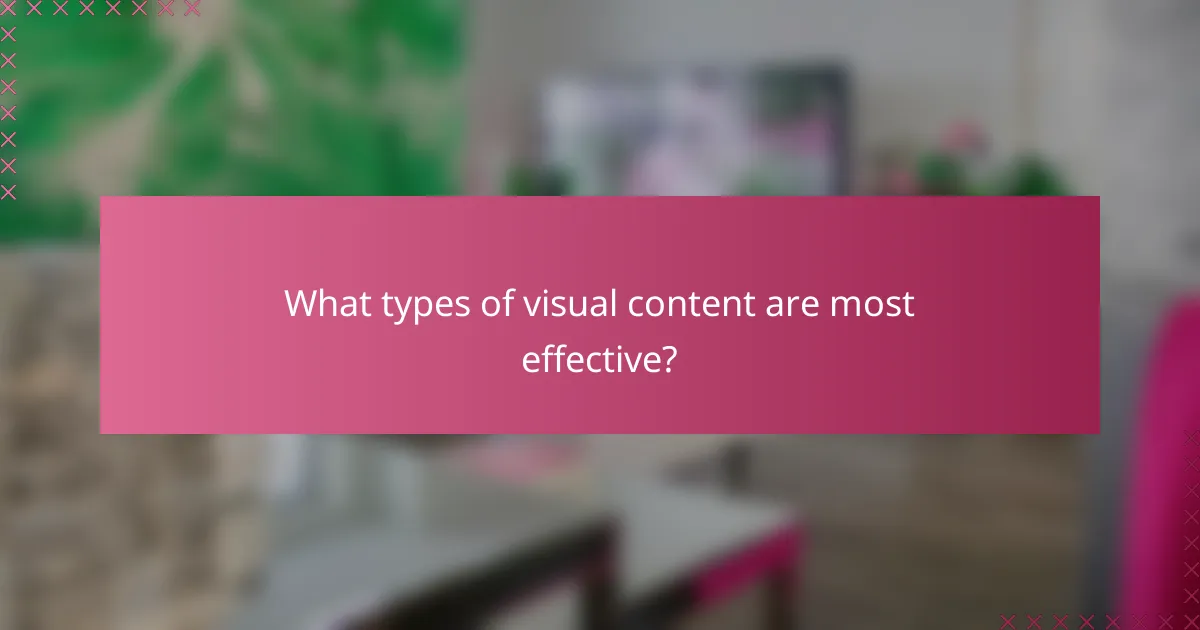 What types of visual content are most effective?